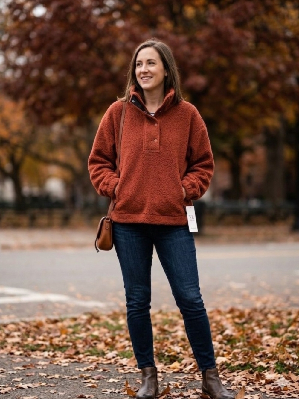 Vital Life Cozy Rust Sherpa Pullover. Size 3XL